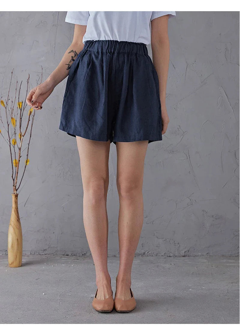 Anna-Berg | Relaxed Fit Drawstring Linen Shorts
