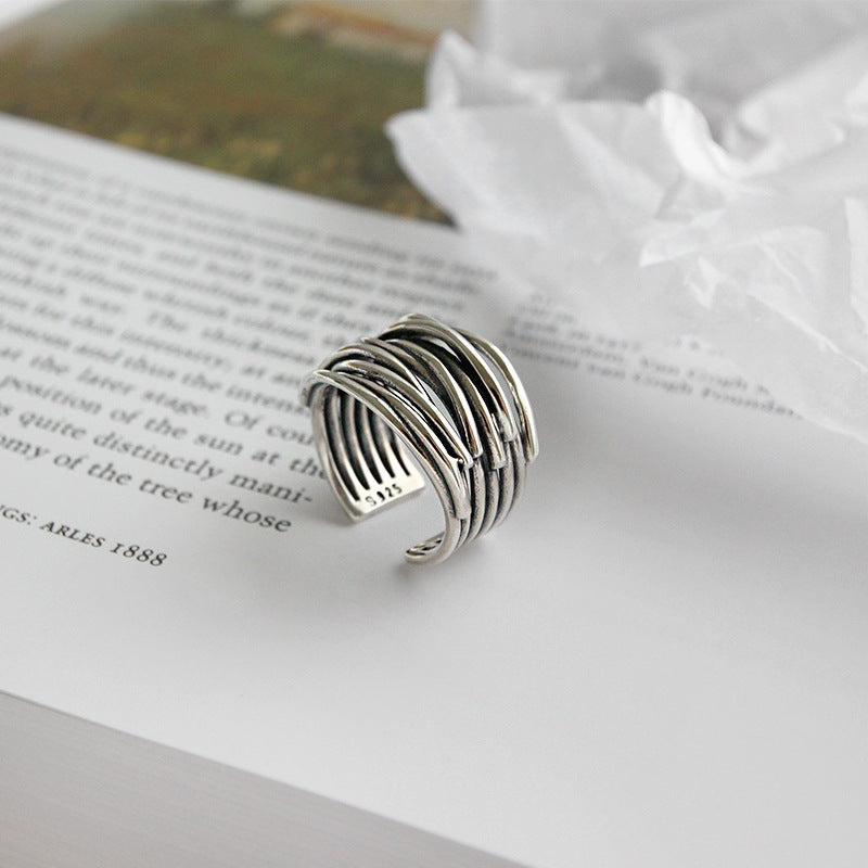 925 Sterling Silver Adjustable Lager Ring