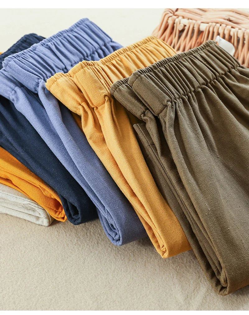 Anna-Berg | Relaxed Fit Drawstring Linen Shorts