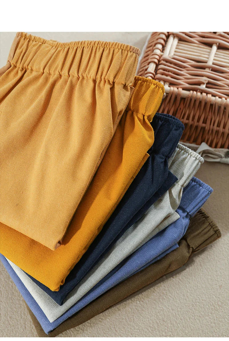 Anna-Berg | Relaxed Fit Drawstring Linen Shorts