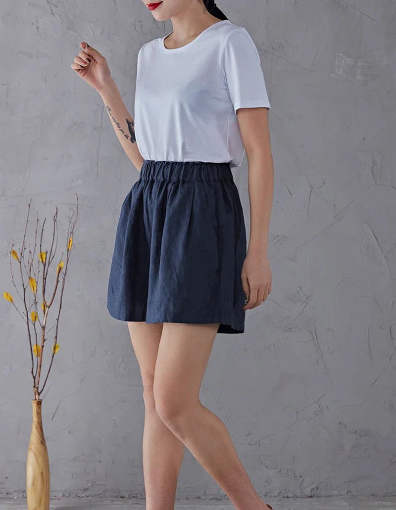 Anna-Berg | Relaxed Fit Drawstring Linen Shorts