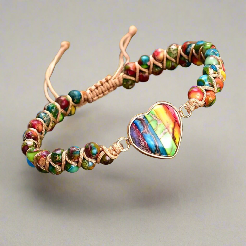 Colorful Heart Leather Bracelet