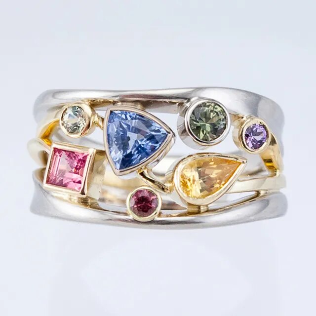 Vintage Colorful Zircon Ring