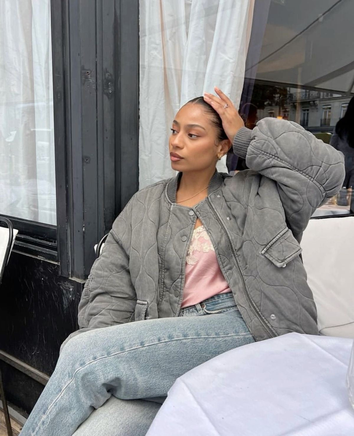 Anna-Berg | Women's Oversized Quilted Bomber Jacket