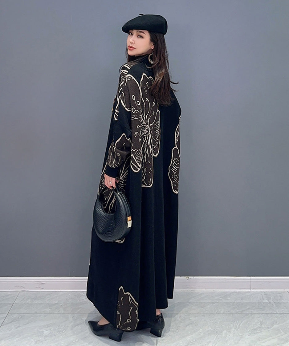 Anna-Berg | Floral Motif Knit Long Dress