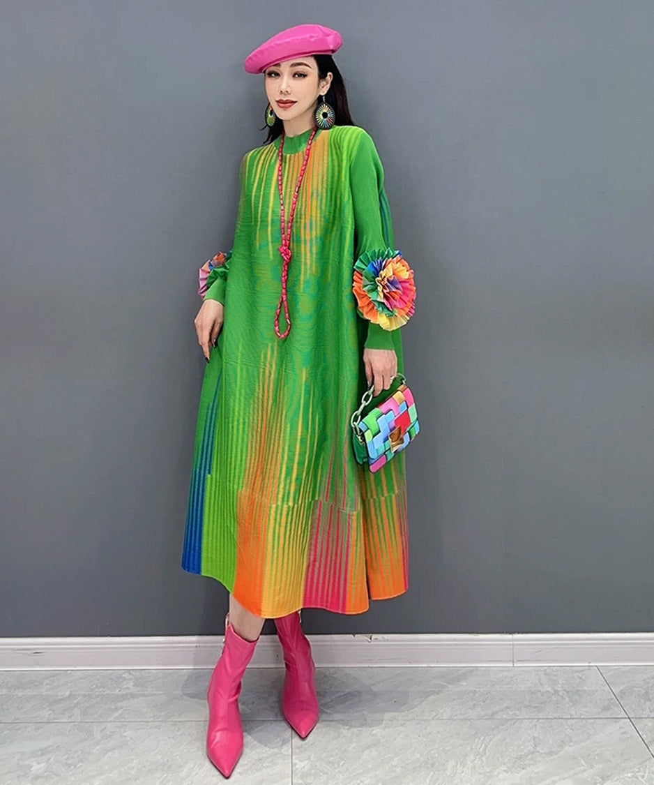 Anna-Berg | Gradient Pleats Long Dress