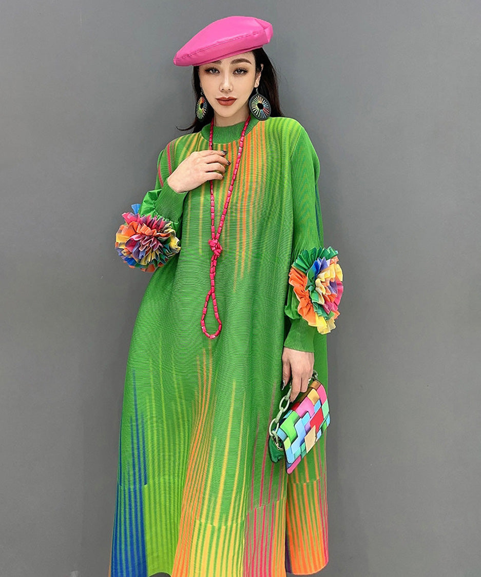 Anna-Berg | Gradient Pleats Long Dress