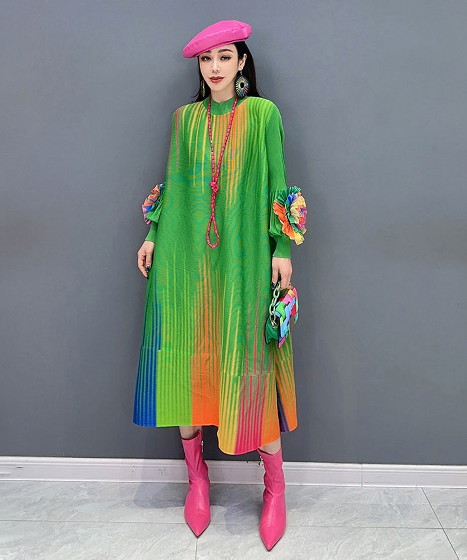 Anna-Berg | Gradient Pleats Long Dress