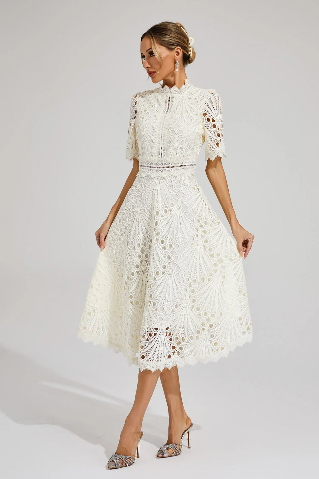 Lace Midi Dress - Anna-Berg Lace Midi Dress - Anna-Berg