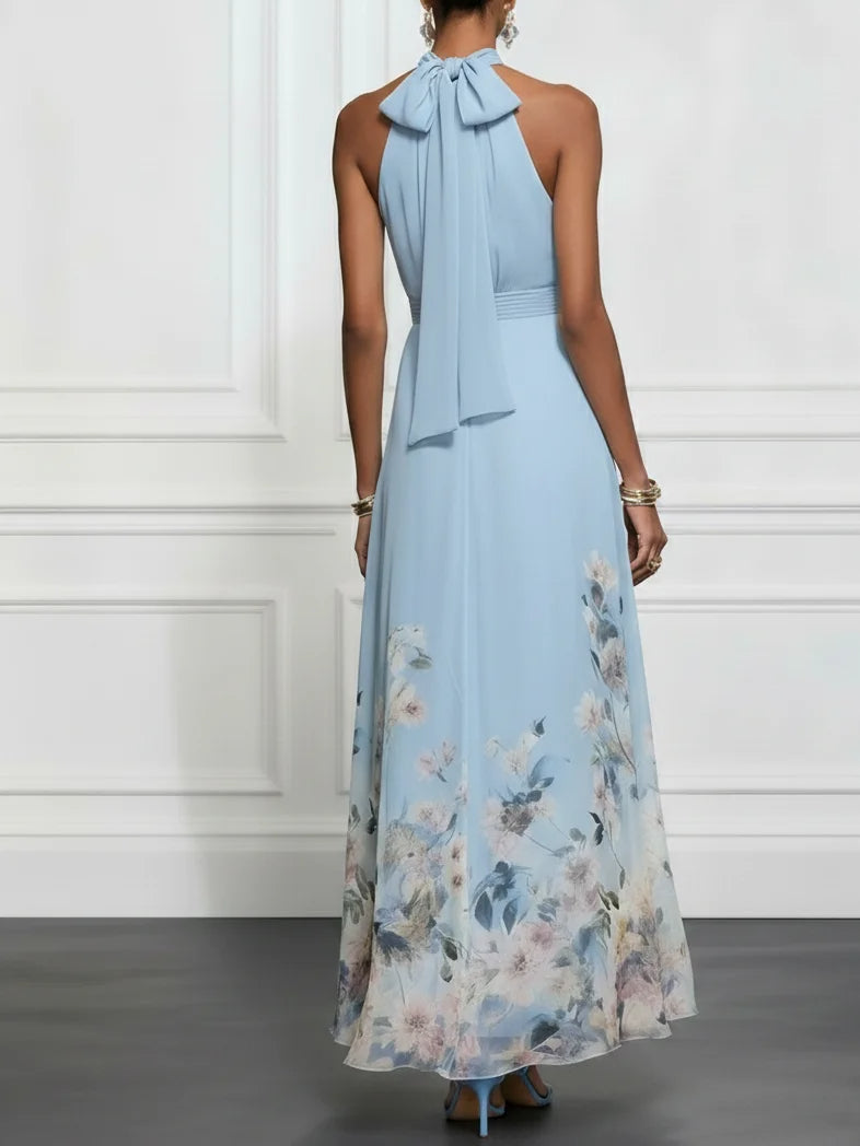 Anna-Berg | Timeless Blue Floral Halter Maxi Dress
