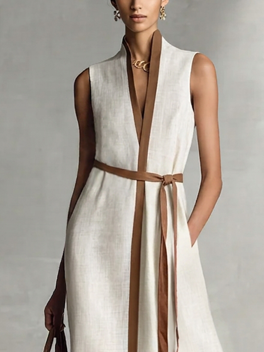 Anna-Berg | Linen V-Neck Dress