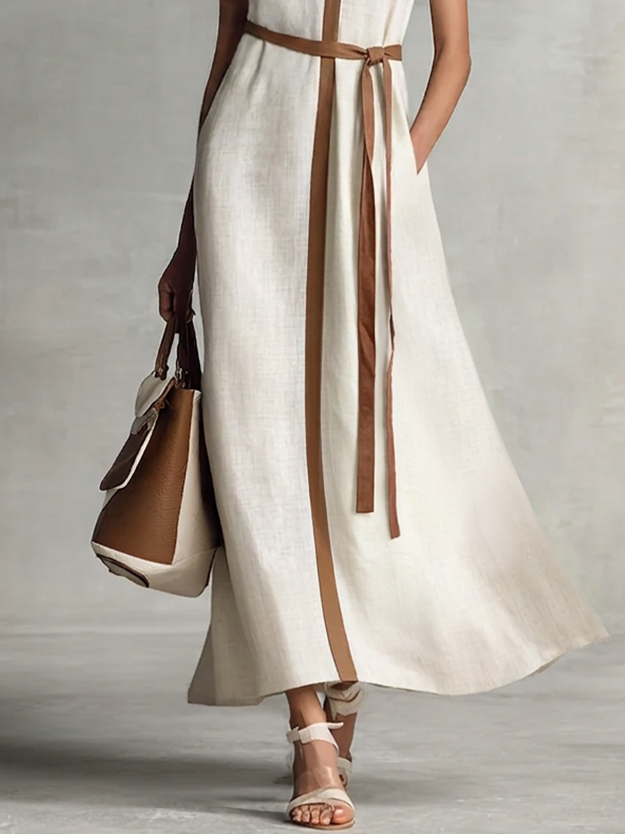 Anna-Berg | Linen V-Neck Dress