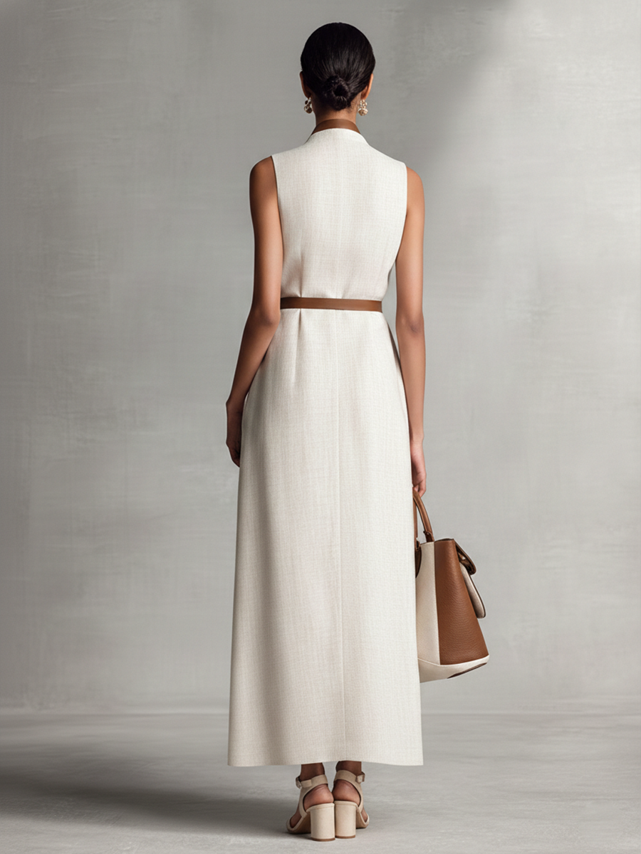 Anna-Berg | Linen V-Neck Dress