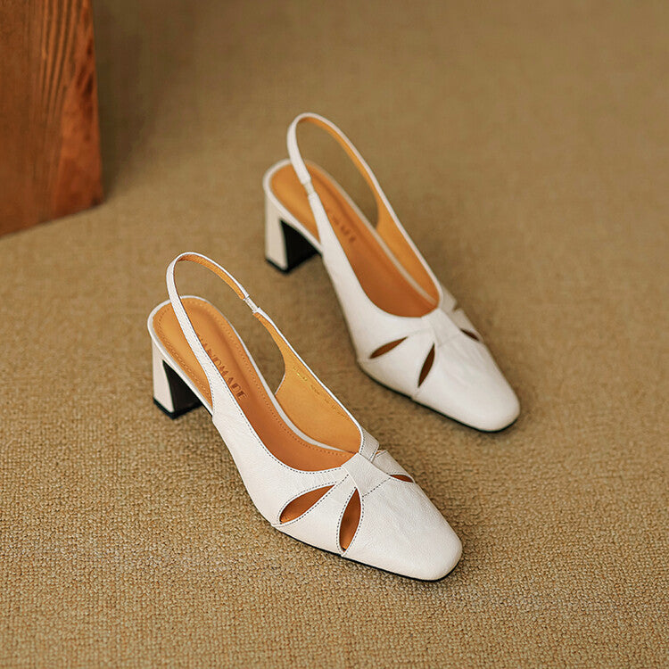 Anna-Berg | Genuine Leather Slingback Heels