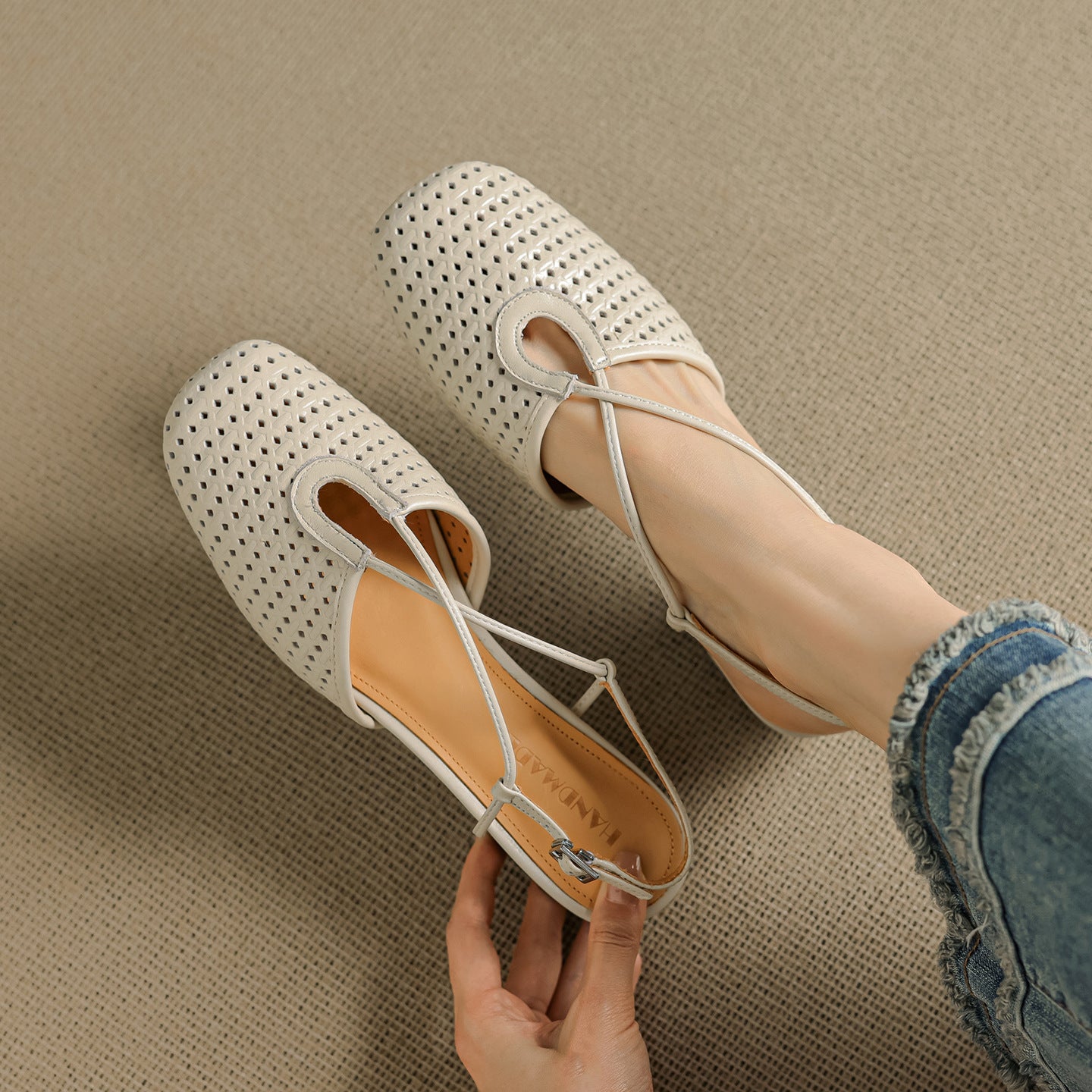 Anna-Berg | Genuine Leather Slingback Heels