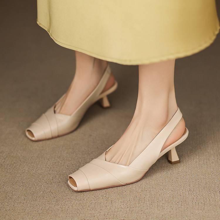 Anna-Berg | Genuine Leather Slingback Heels