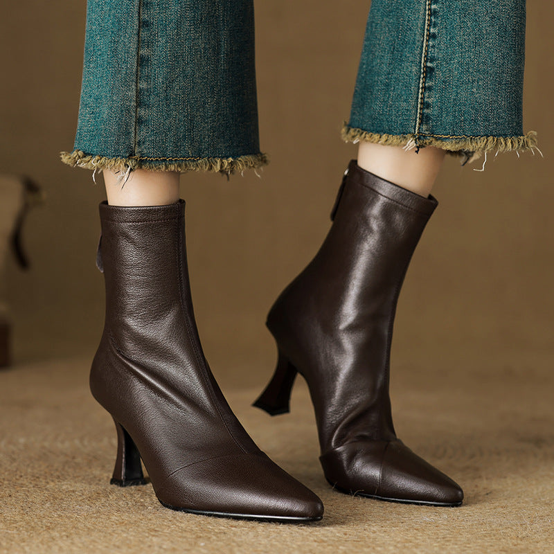 Anna-Berg | Black Leather Ankle Boots