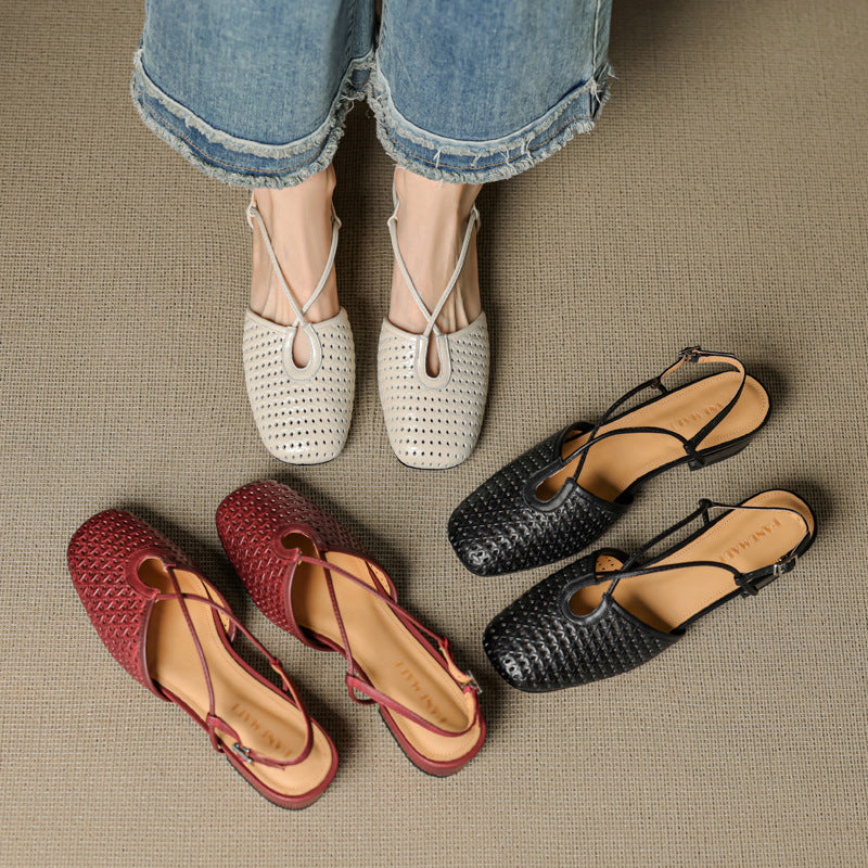 Anna-Berg | Genuine Leather Slingback Heels
