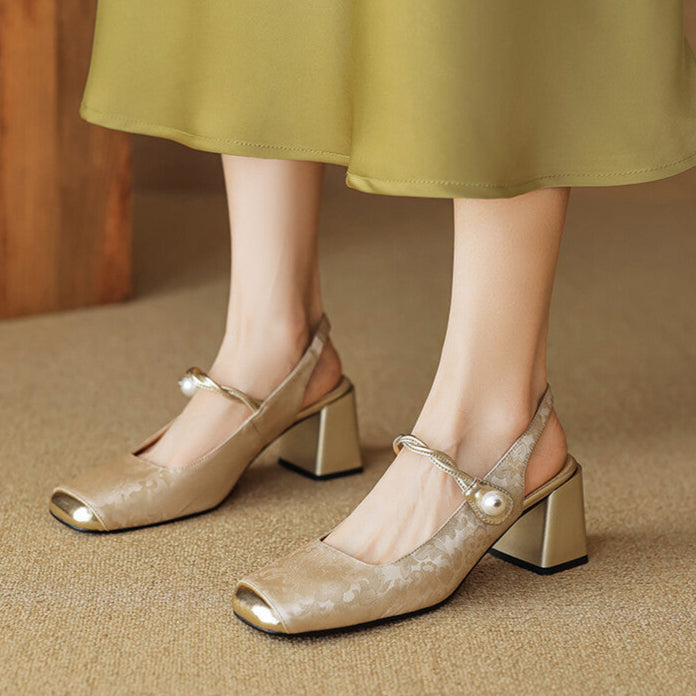 Anna-Berg | Slingback Heels in Leather