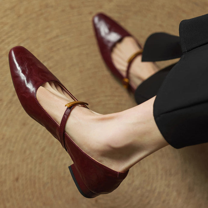 Anna-Berg | Merlot Leather Pumps