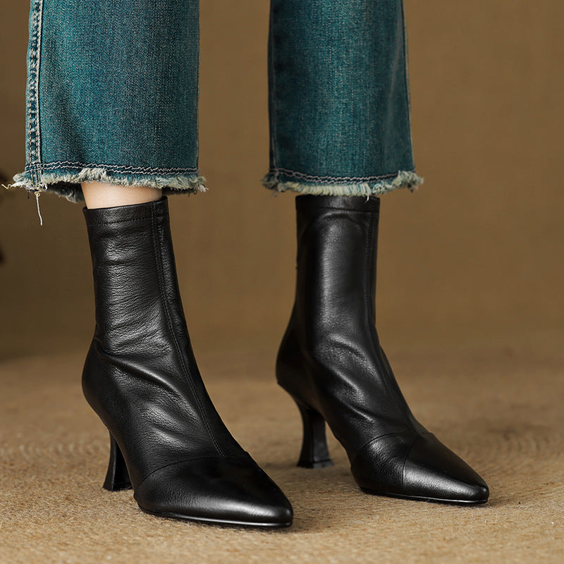 Anna-Berg | Black Leather Ankle Boots