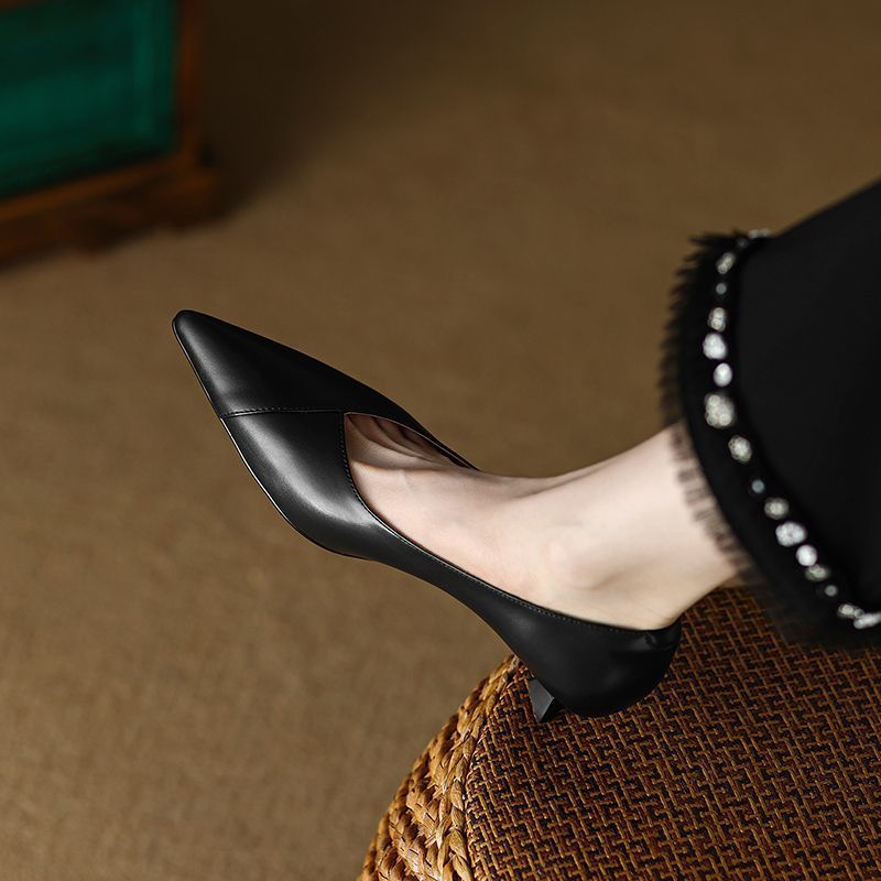 Anna-Berg | Elegant Pointed Toe Leather Heels