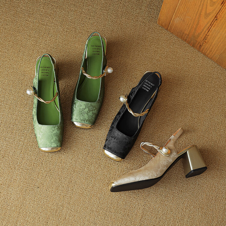 Anna-Berg | Slingback Heels in Leather