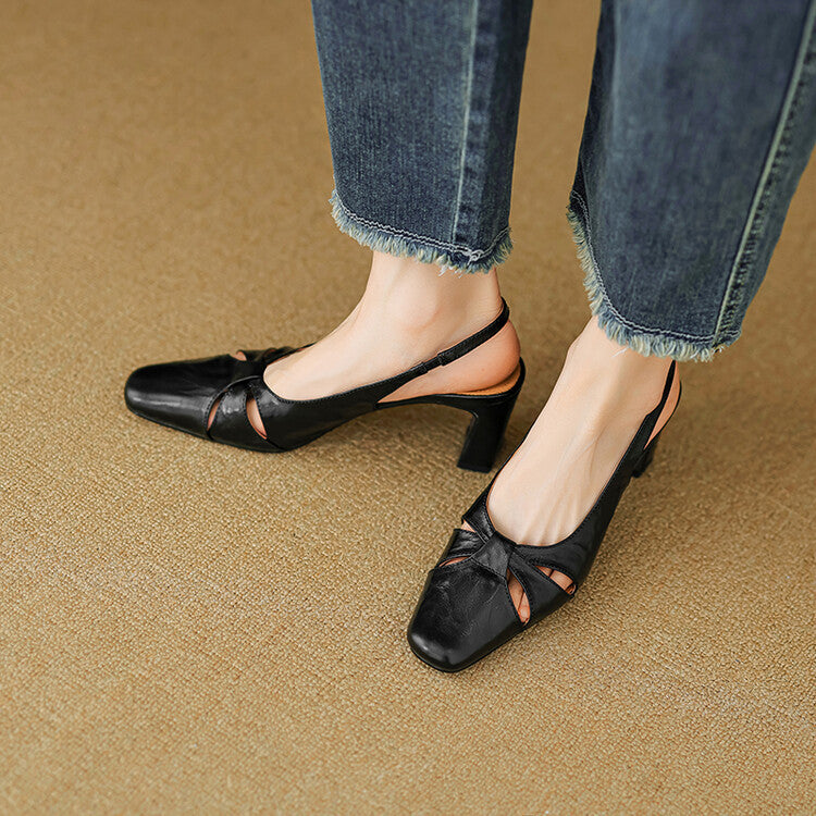 Anna-Berg | Genuine Leather Slingback Heels