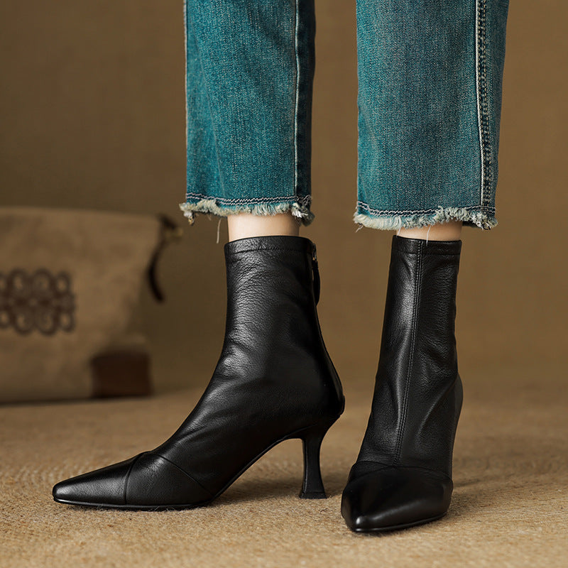 Anna-Berg | Black Leather Ankle Boots