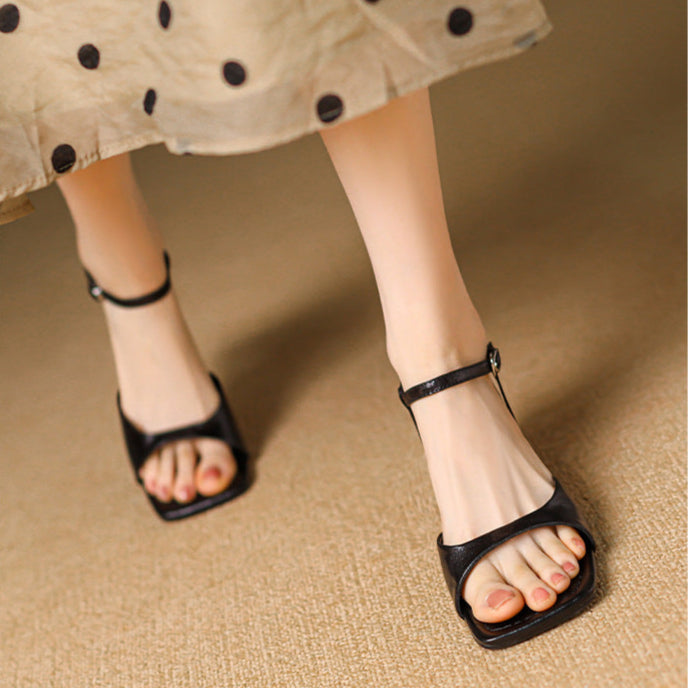 Anna-Berg | Red Genuine Leather Sandals