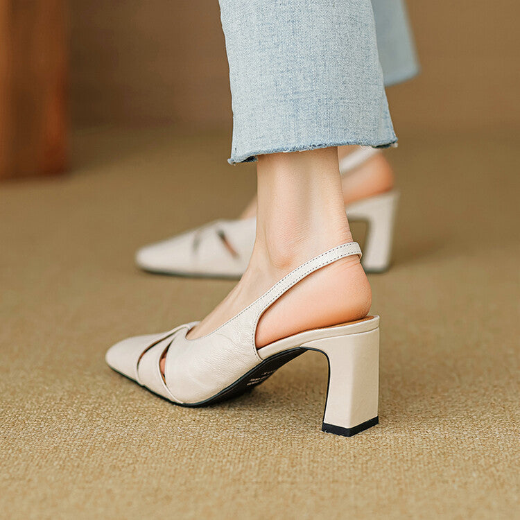 Anna-Berg | Genuine Leather Slingback Heels