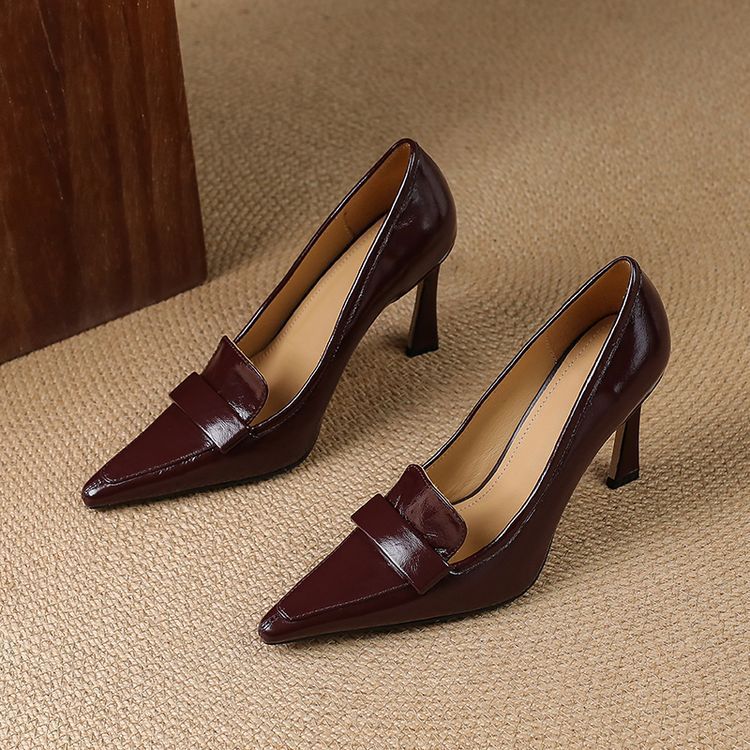 Anna-Berg | Elegant Pointed Toe Leather Heels