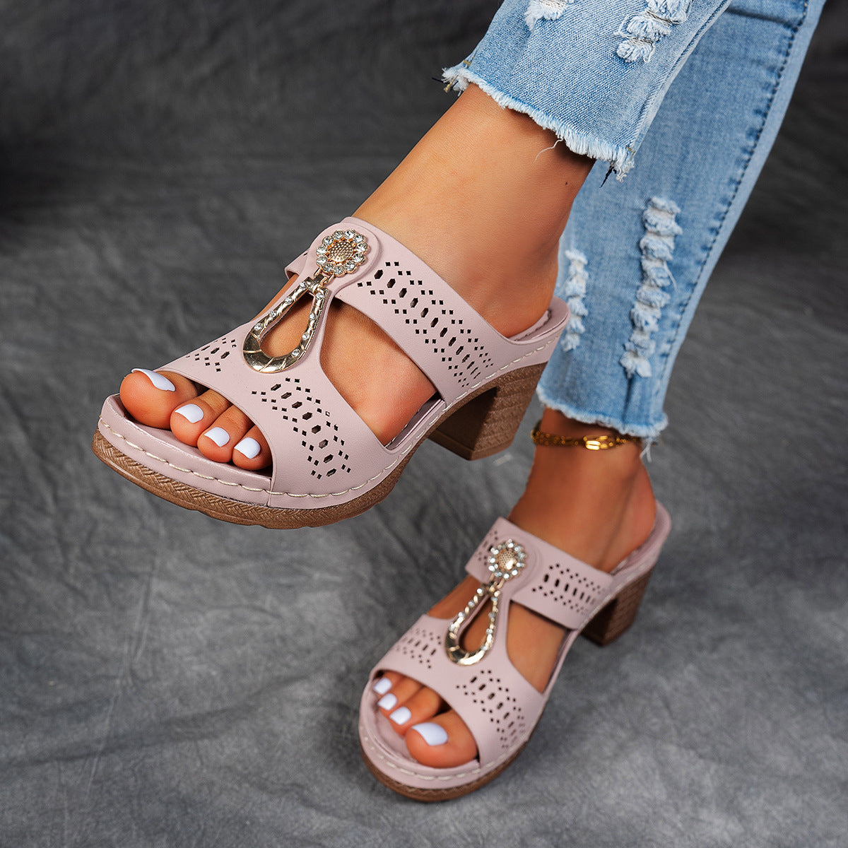 Anna-Berg | Timeless Orthopedic Rhinestone Flat Sandals