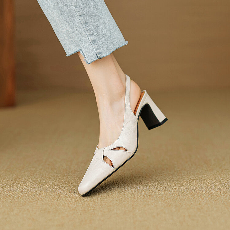 Anna-Berg | Genuine Leather Slingback Heels