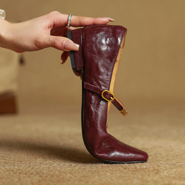 Anna-Berg | Merlot Leather Pumps