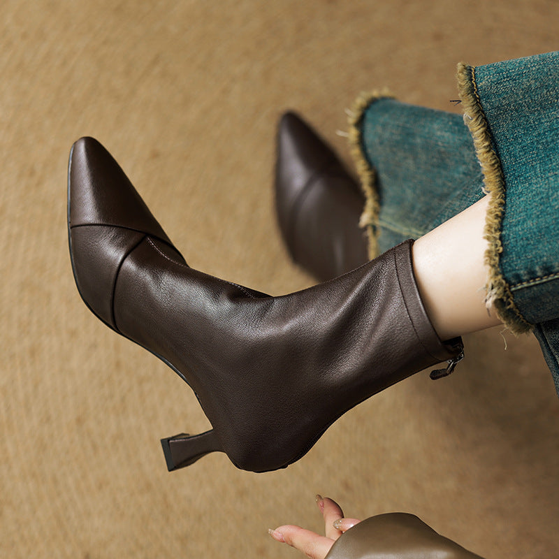 Anna-Berg | Black Leather Ankle Boots