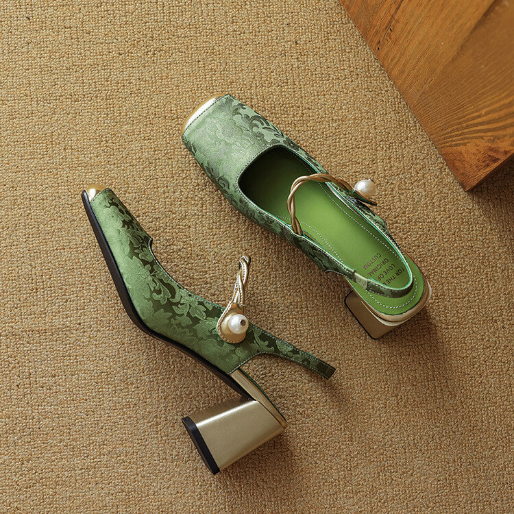 Anna-Berg | Slingback Heels in Leather