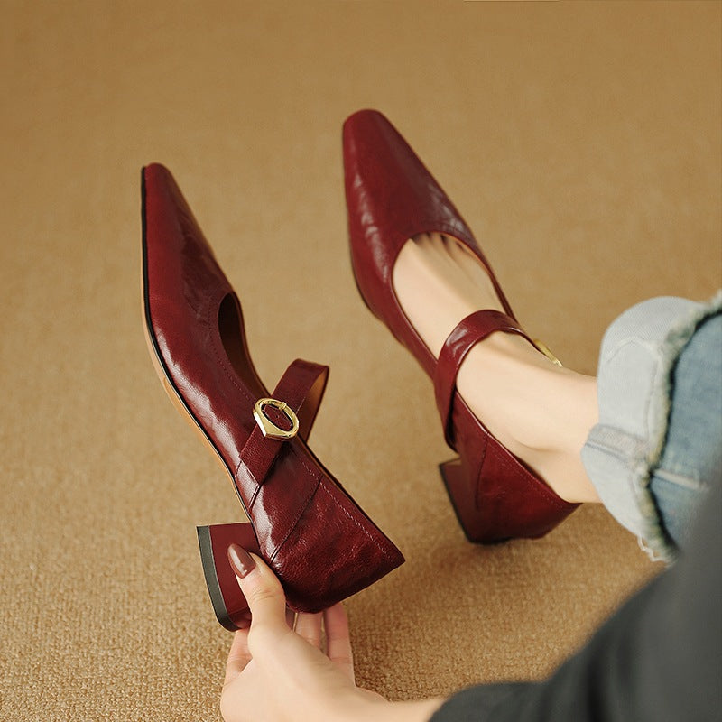 Anna-Berg | Merlot Leather Heels