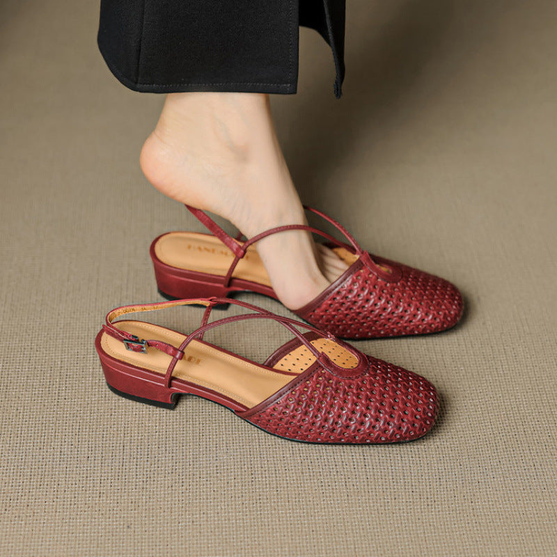 Anna-Berg | Genuine Leather Slingback Heels