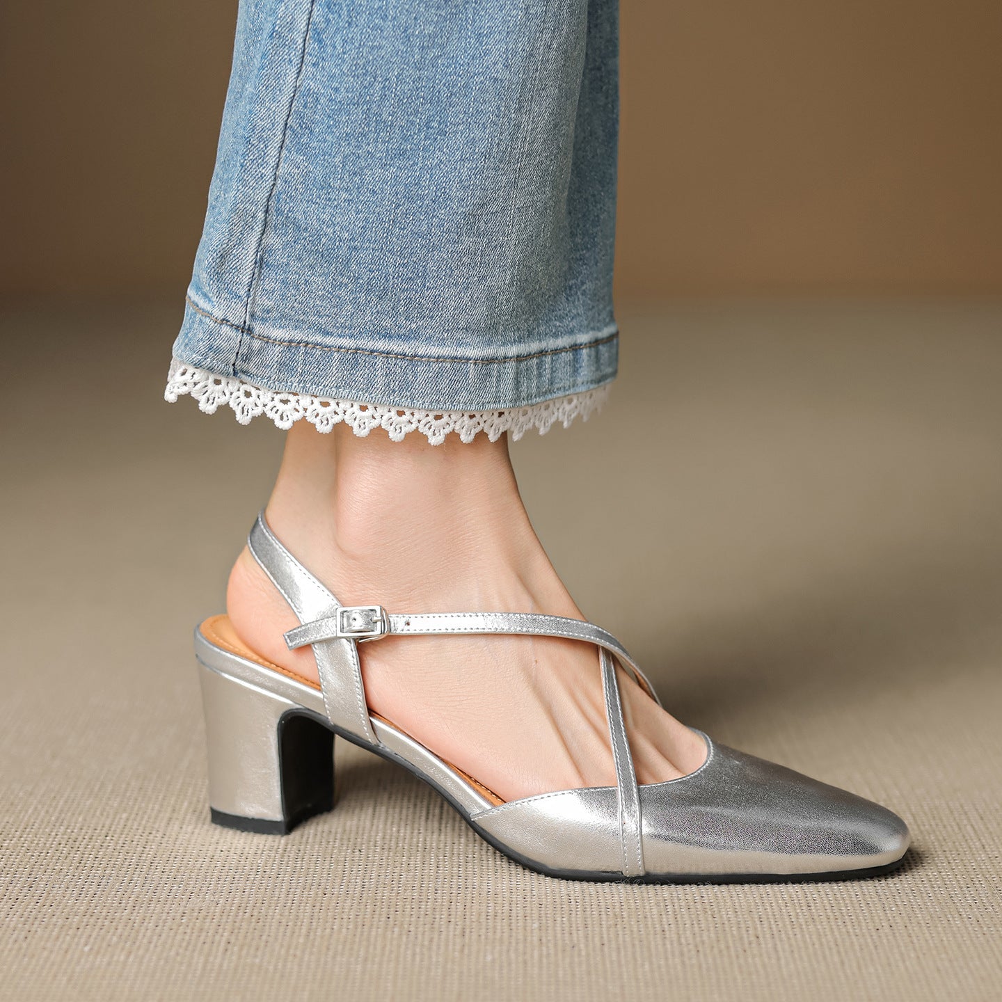 Anna-Berg | Leather Slingback Heels