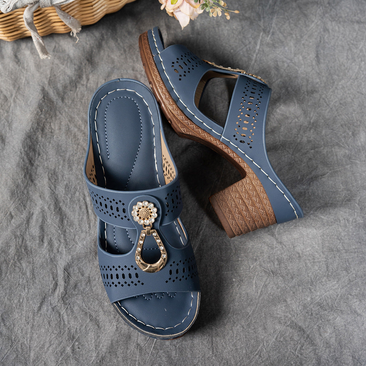 Anna-Berg | Timeless Orthopedic Rhinestone Flat Sandals