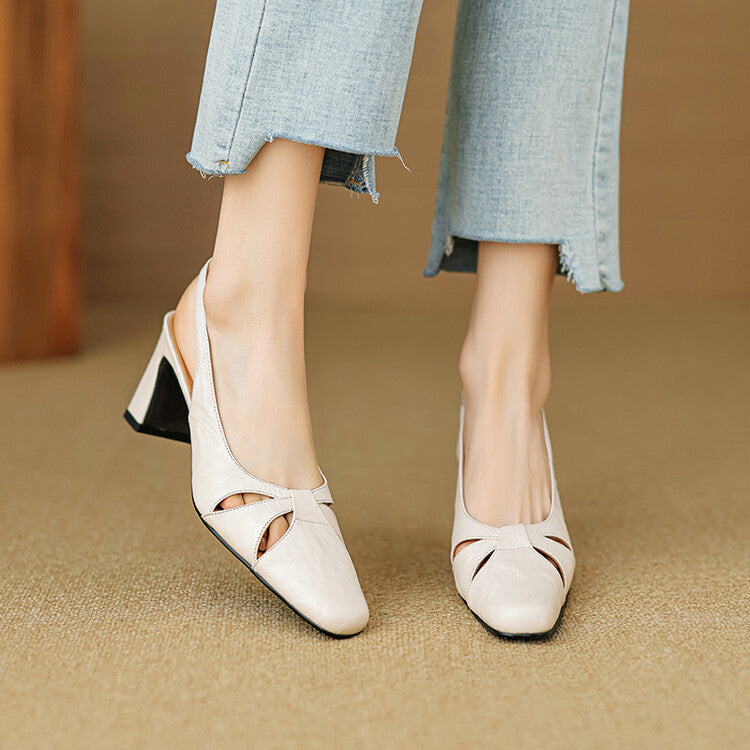 Anna-Berg | Genuine Leather Slingback Heels