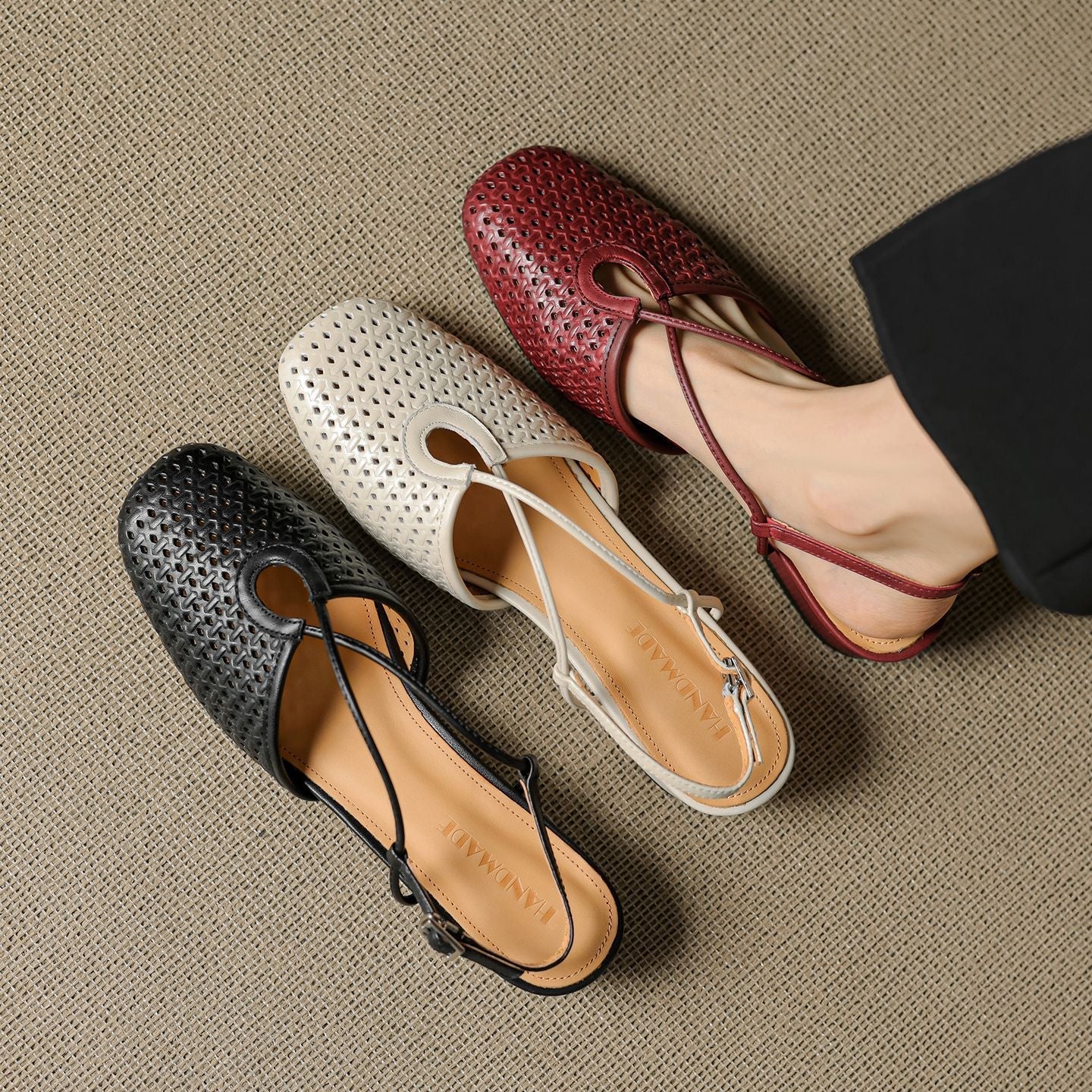 Anna-Berg | Genuine Leather Slingback Heels