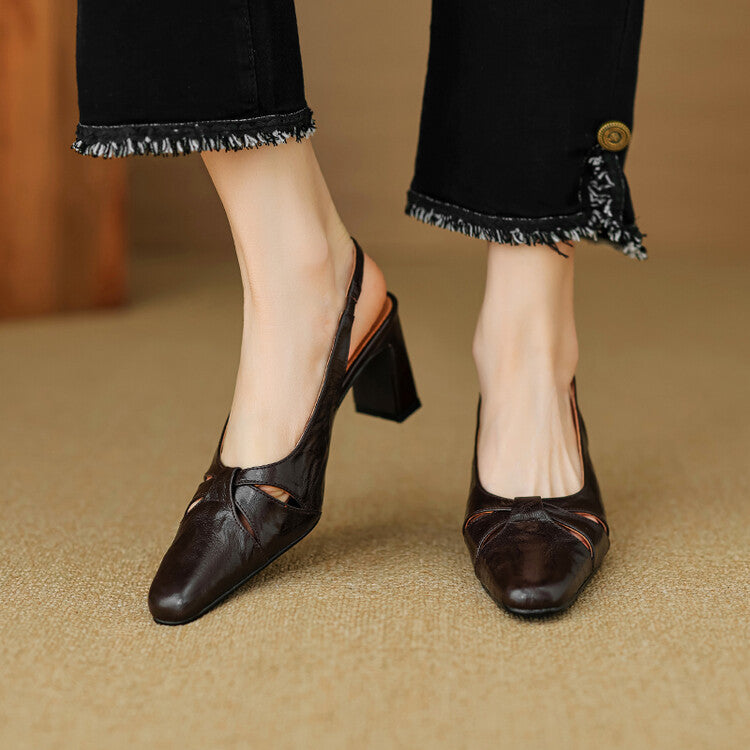 Anna-Berg | Genuine Leather Slingback Heels