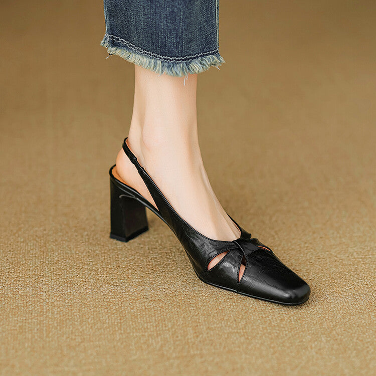 Anna-Berg | Genuine Leather Slingback Heels
