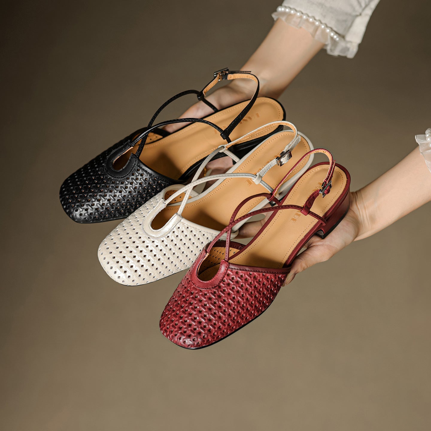 Anna-Berg | Genuine Leather Slingback Heels