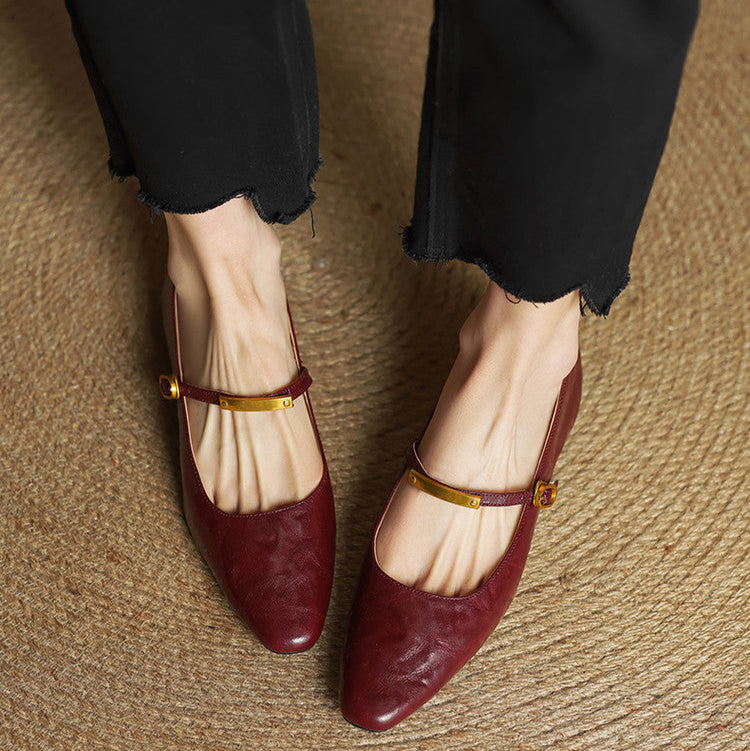 Anna-Berg | Merlot Leather Pumps