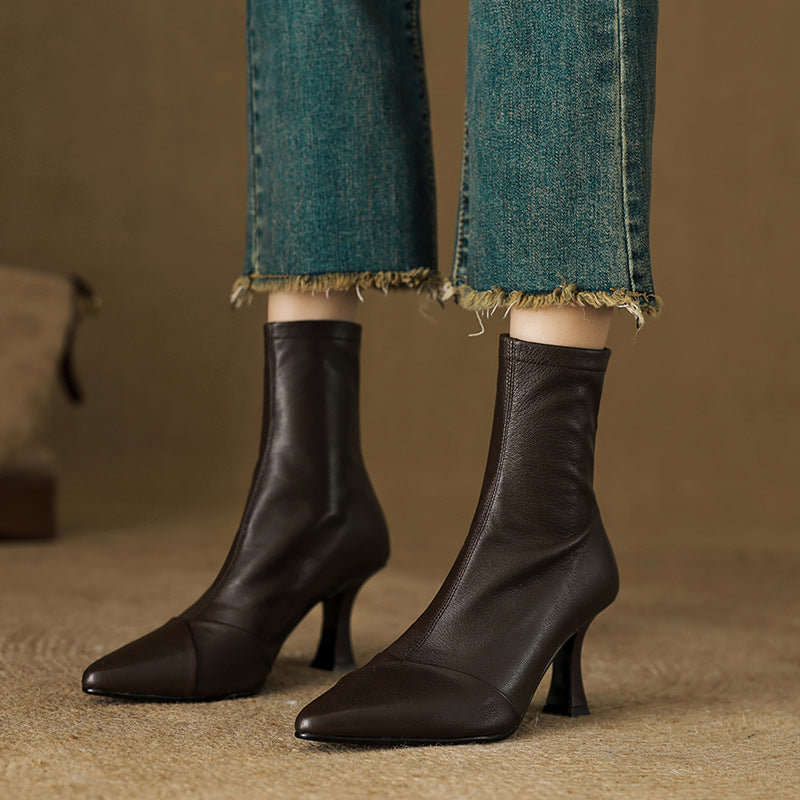 Anna-Berg | Black Leather Ankle Boots