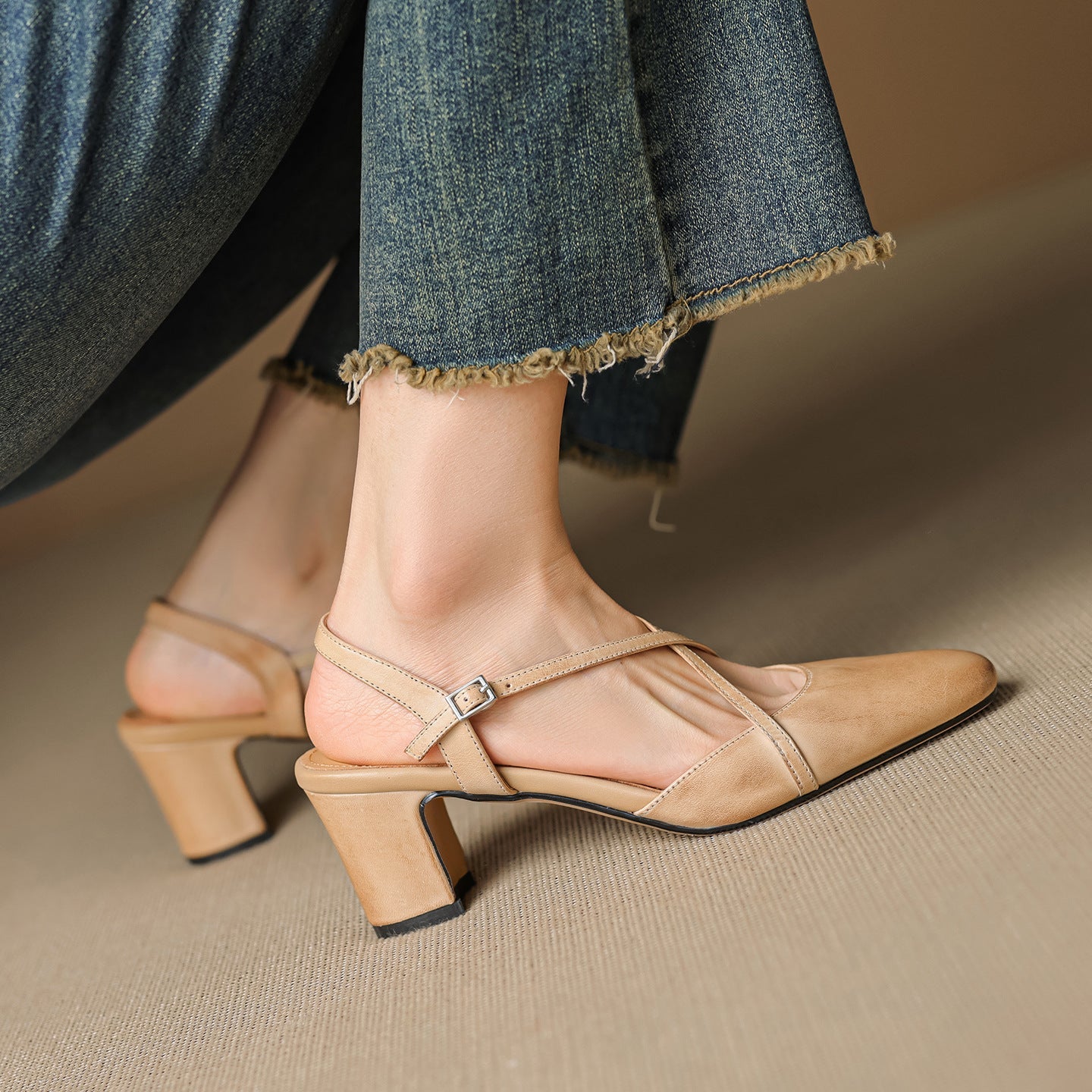 Anna-Berg | Leather Slingback Heels