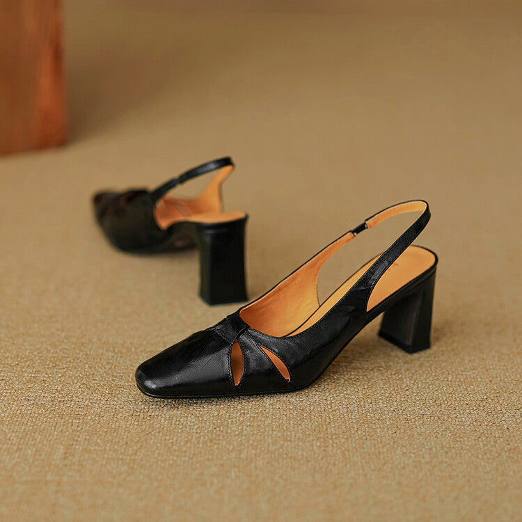 Anna-Berg | Genuine Leather Slingback Heels